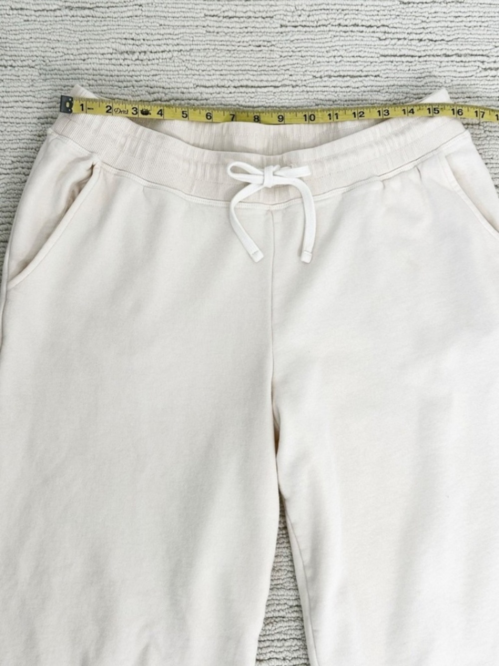 MARINE LAYER Cloud 9 Women’s L Cream Wide Leg Sweatpant Fleece Athleisure Cozy - Picture 8 of 16